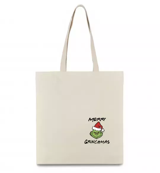 Эко-сумка Merry Grinchmas Бежевый фото
