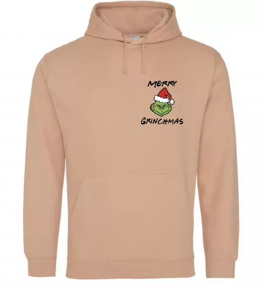 Женская толстовка (худи) Merry Grinchmas Песочный фото