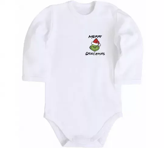 Детский боди Merry Grinchmas Белый фото