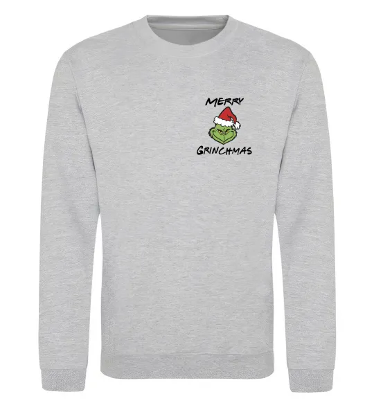 Світшот Merry Grinchmas Сірий меланж фото