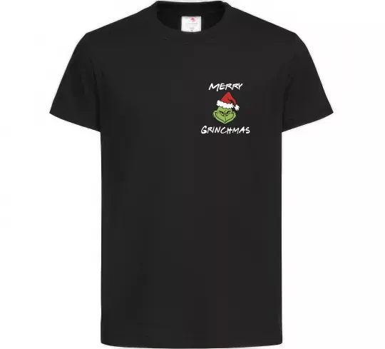 Детская футболка Merry Grinchmas Черный фото