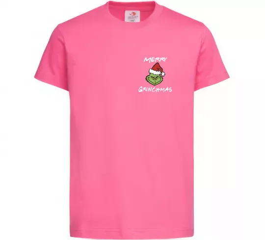 Детская футболка Merry Grinchmas Ярко-розовый фото