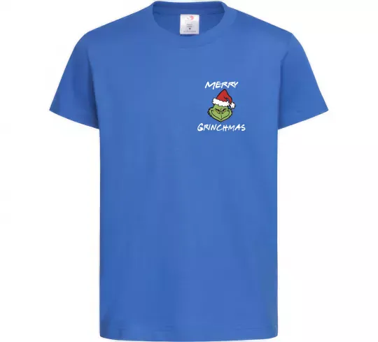 Детская футболка Merry Grinchmas Ярко-синий фото