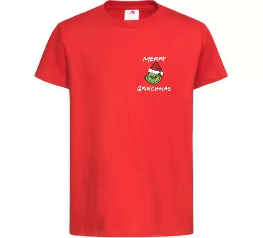 Детская футболка Merry Grinchmas Красный фото