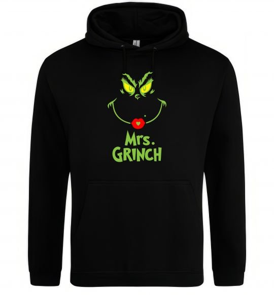 Мужская толстовка (худи) Mrs.Grinch Черный фото