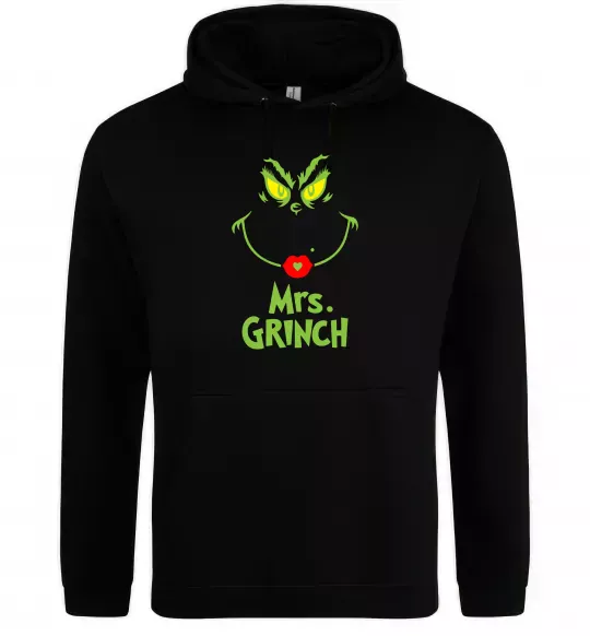 Мужская толстовка (худи) Mrs.Grinch Черный фото