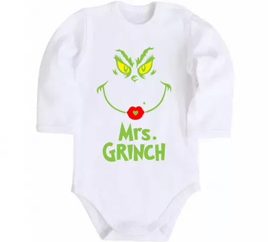 Дитячий бодік Mrs.Grinch Білий фото