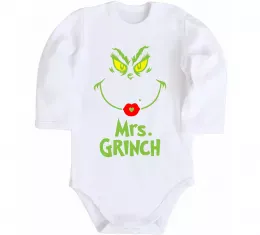 Детский боди Mrs.Grinch Белый фото