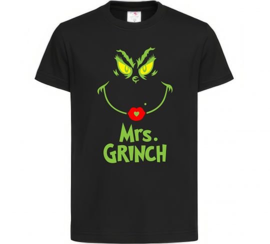 Детская футболка Mrs.Grinch Черный фото