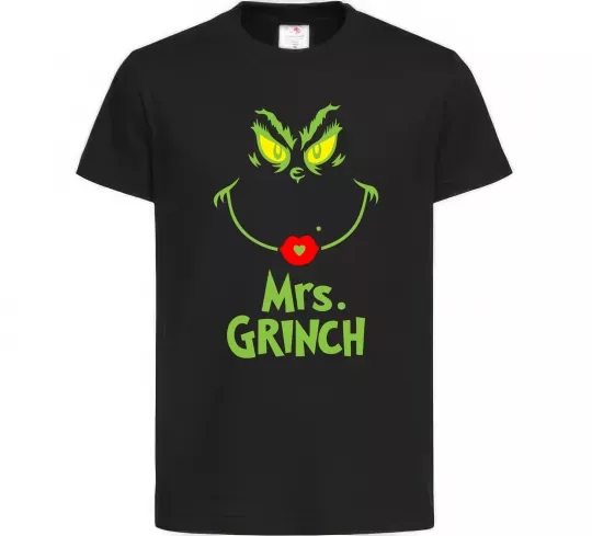 Дитяча футболка Mrs.Grinch Чорний фото