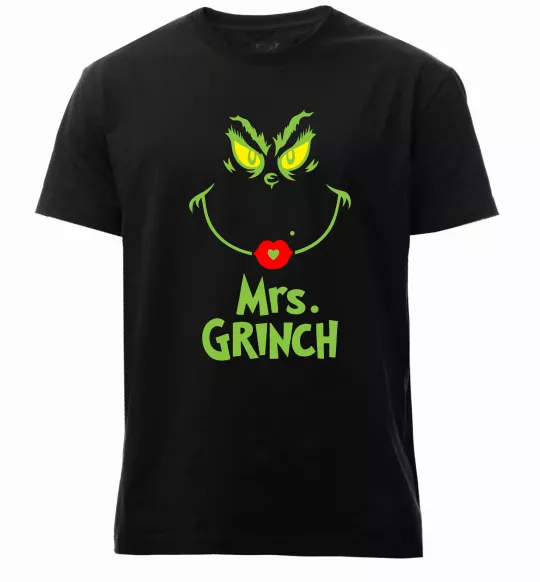 Чоловіча преміум футболка Mrs.Grinch Чорний фото