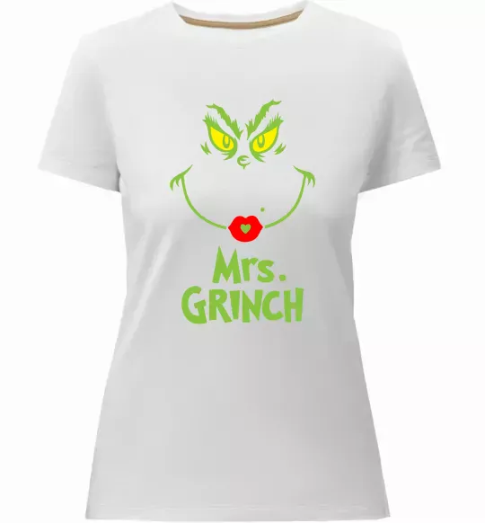 Женская премиум футболка Mrs.Grinch Белый фото