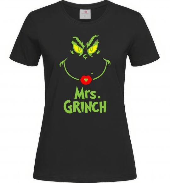 Женская футболка Mrs.Grinch Черный фото