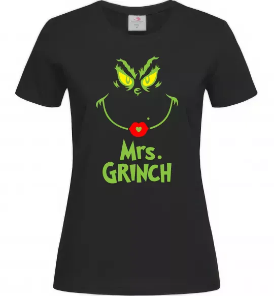 Женская футболка Mrs.Grinch Черный фото