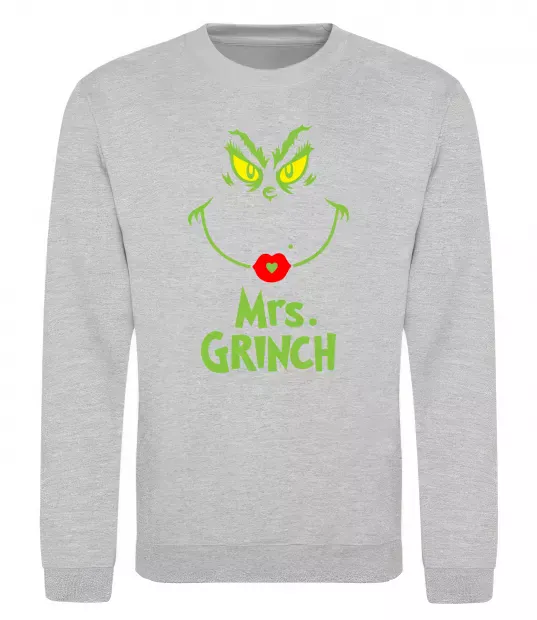 Світшот Mrs.Grinch Сірий меланж фото