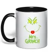 Чашка з кольоровою ручкою Mrs.Grinch Чорний фото