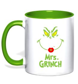 Чашка з кольоровою ручкою Mrs.Grinch Чашка з кольоровою ручкою Mrs.Grinch