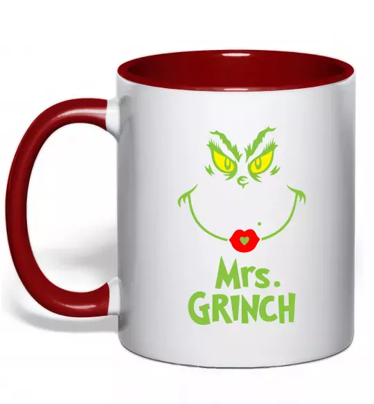 Чашка з кольоровою ручкою Mrs.Grinch Червоний фото
