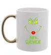 Чашка з кольоровою ручкою Mrs.Grinch Золото фото