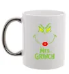 Чашка з кольоровою ручкою Mrs.Grinch Срібло фото