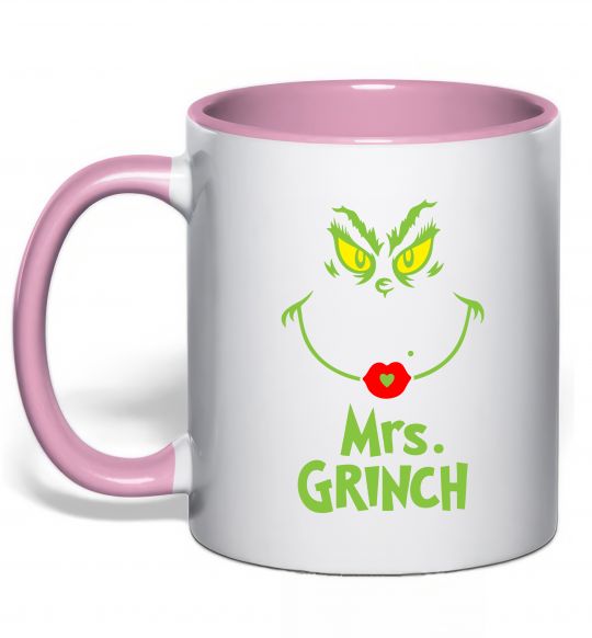 Чашка с цветной ручкой Mrs.Grinch Нежно розовый фото