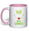 Чашка с цветной ручкой Mrs.Grinch Нежно розовый фото