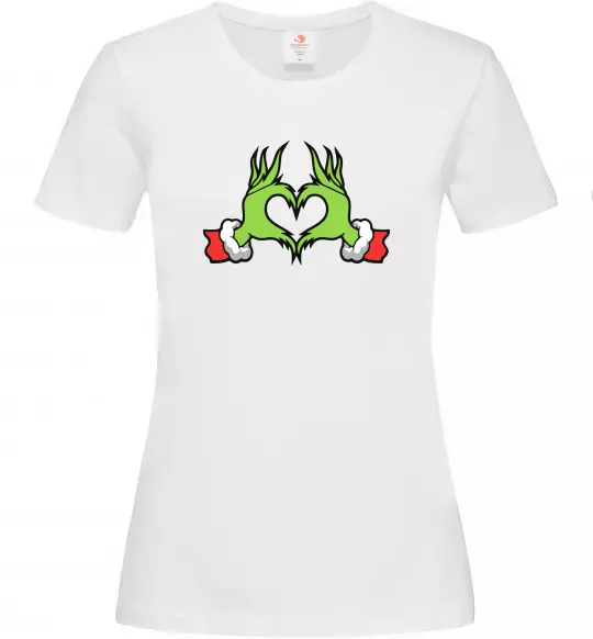 Жіноча футболка Грінч сердечко Білий фото
