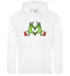 Женская толстовка (худи) Грінч сердечко Белый фото