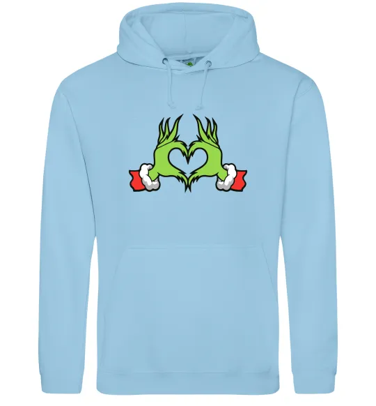 Женская толстовка (худи) Грінч сердечко Голубой фото