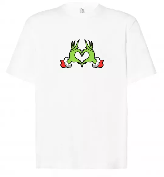 Футболка Оверсайз Грінч сердечко Белый фото