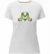 Жіноча преміум футболка Грінч сердечко Білий фото