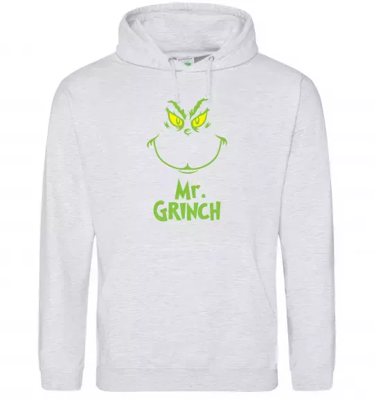 Женская толстовка (худи) Mr.Grinch Серый меланж фото