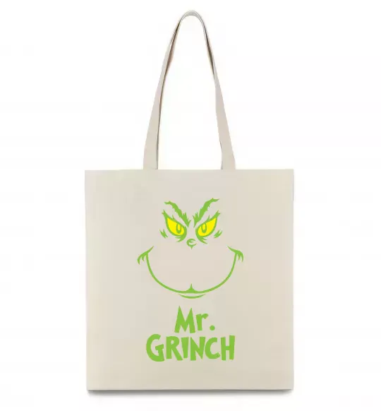 Еко-сумка Mr.Grinch Бежевий фото