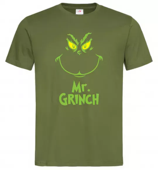 Мужская футболка Mr.Grinch Оливковый фото