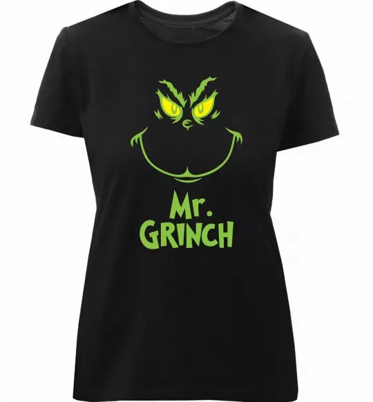 Жіноча преміум футболка Mr.Grinch Чорний фото