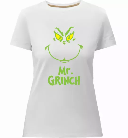 Жіноча преміум футболка Mr.Grinch Білий фото
