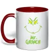 Чашка з кольоровою ручкою Mr.Grinch Червоний фото