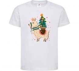 Дитяча футболка Лама з ялинкою Дитяча футболка Лама з ялинкою
