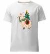 Чоловіча преміум футболка Лама з ялинкою Білий фото
