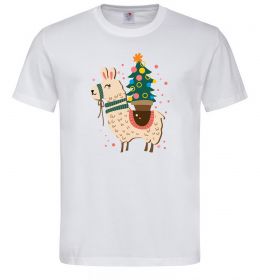 Мужская футболка Лама з ялинкою