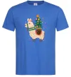 Чоловіча футболка Лама з ялинкою Яскраво-синій фото