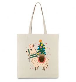 Эко-сумка Лама з ялинкою