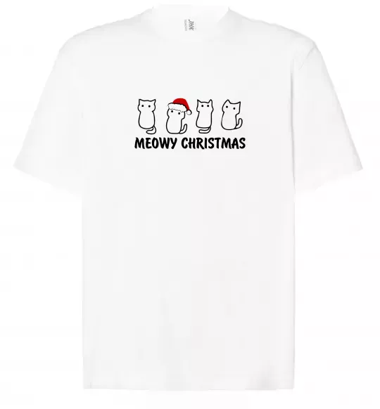 Футболка Оверсайз Новорічні котики Белый фото