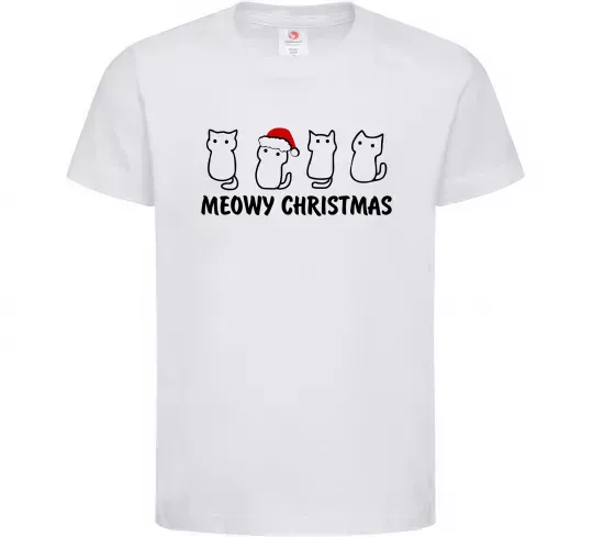 Детская футболка Новорічні котики Белый фото