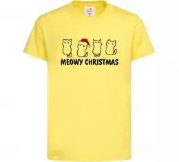 Детская футболка Новорічні котики Лимонный фото