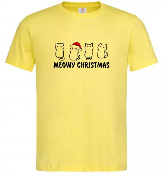 Чоловіча футболка Новорічні котики Лимонний фото