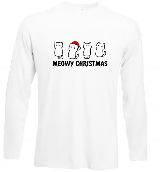 Лонгслив Новорічні котики Белый фото