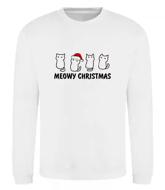 Свитшот Новорічні котики Белый фото