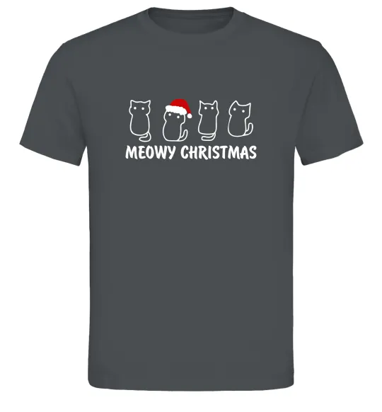 Чоловіча футболка Новорічні котики Графіт фото