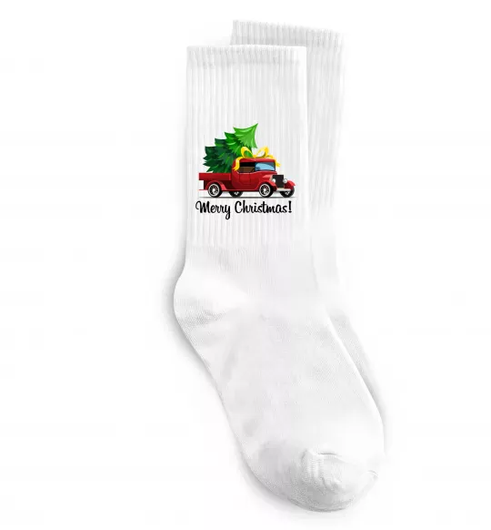 Носки Пікап з ялинкою Белый фото